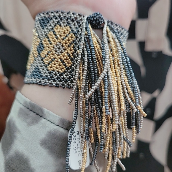 Fringe Bracelet Gold Gray Platinum - Picture 3 of 6